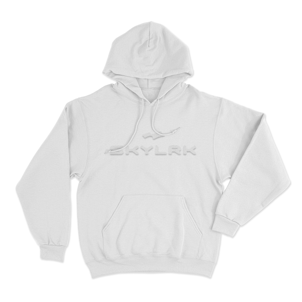Skylrk Logo Unisex Hoodie White Skylrk Logo Unisex Hoodie White